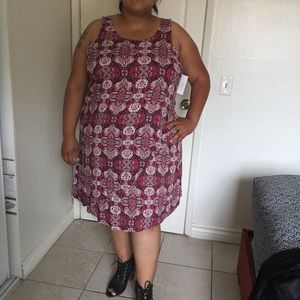 Pink Flower pattern summer dress